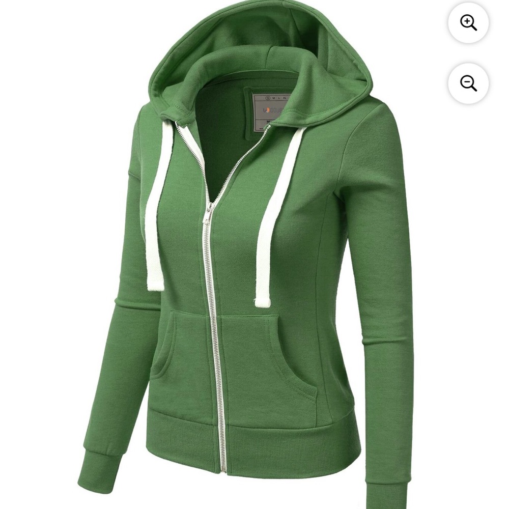 Doublju Green Zip-Up Hoodie
